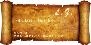 Lobstein Gordon névjegykártya